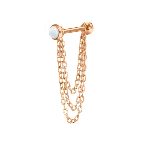 Piercing Helix Microbell Reto Corrente Tripla Aço PVD Rose Gold